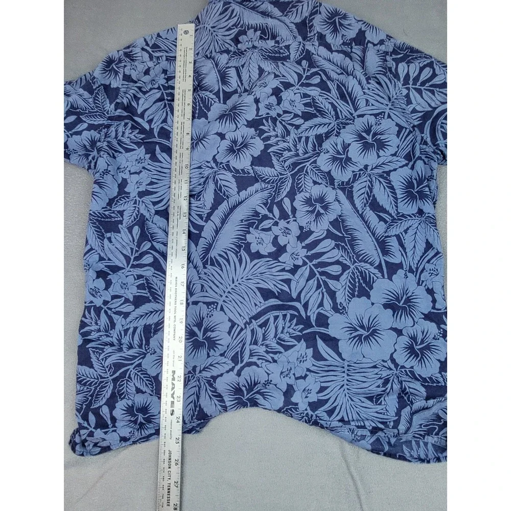 Polo Ralph Lauren Shirt Mens L Blue Floral Short Sleeve Button Up Cotton Classic